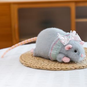 RUSSELLERT Đồ nhồi bông Búp bê chuột Cung Váy hoa Đồ chơi chuột Sáng tạo Phim hoạt hình Búp bê chuột cành hoa Quà sinh nhật cho trẻ em