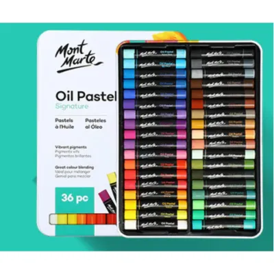 Màu Sáp Dầu Mềm Oil Pastels Mont Marte 36/48 Màu Hộp Thiếc - Vẽ tranh nổi