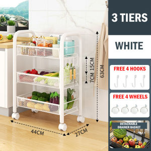 Multi-Functional Kitchen Storage Trolley Kitchen Storage Rolling Organizer Storage Cart With Wheels Rainbow Culture
