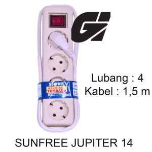 Sunfree Stop Kontak Listrik On Off 1.5 Meter 4 Lubang - Jupiter 14