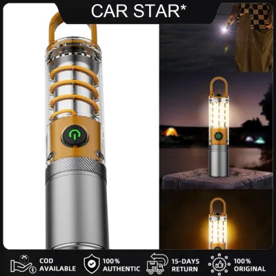 COD [จัดส่งฟรี] ไฟฉายที่สดใสสุด ๆ พร้อม 5 โหมดแสงสูง Sportlights USB ชาร์จอเนกประสงค์สำหรับฉุกเฉินกลางแจ้ง