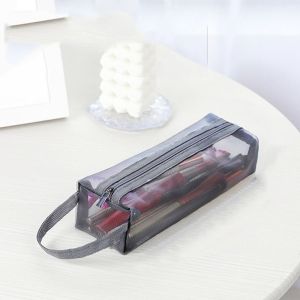 POXIA สำหรับผู้ชาย สง่างามเรียบหรู กระเป๋าเครื่องเขียนนักเรียน โปร่งใสโปร่งใส กระเป๋าเครื่องอาบน้ำ กระเป๋าใส่อุปกรณ์อาบน้ำสำหรับเดินทาง กระเป๋าแฟชั่นกระเป๋าถือ ถุงเก็บผลิตภัณฑ์ดูแลผิว กระเป๋าเก็บของเกาหลี ถุงซิปแต่งหน้า กระเป๋าเครื่องสำอางผู้หญิง