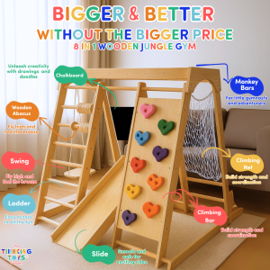 THINKING TOYS PH 8 in 1 Wooden Jungle Gym for Kids