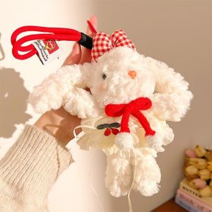DOWNA Đồ nhồi bông Móc khóa nhung Phim hoạt hình Tai dài  dây chuyền búp bê thỏ Sáng tạo Mềm mại Trang trí treo Phụ kiện túi xách