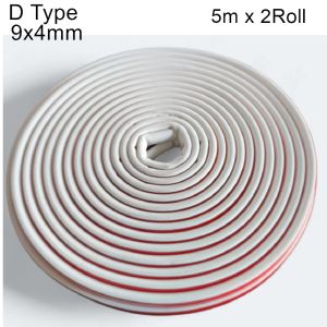 TRENY 1pcs Noise Sealing Strip D Type Reduce Self-adhesive Anti Collision Sound Proofing Door Window Strip