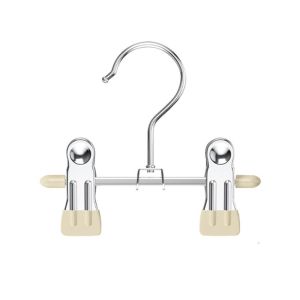 2Pcs Adjustable Pants Hanger with Clip 360° Rotating Skirt Bra Clothes Hat Storage Holder Anti-slip Clothes Hanger with Clip