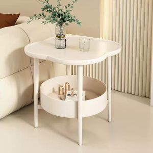 Modern and simple living room sofa side cabinet cream style table mobile shelf creative small coffee table