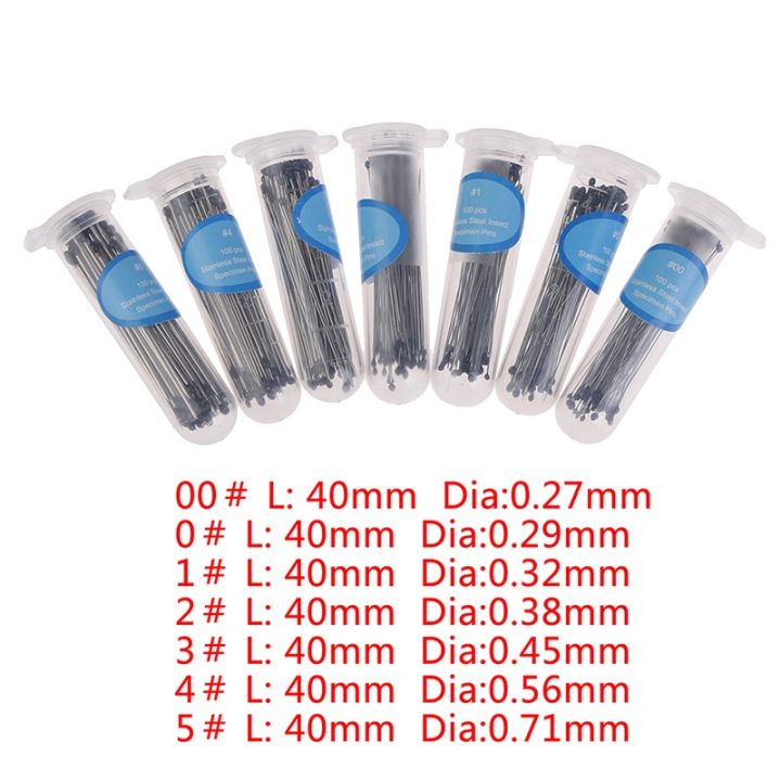 100Pcs Insect Pins Specimen Needle Stainless Steel for School Lab ...