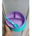 Tupperware Kiddos Bowl with Spoon 350ml 1pc Satuan dengan sendok hang on spoon tempat bekal anak wadah nasi sayur dengan sekat 3 350 ml bawa bekal anak makanan buah lucu imut  bagus awet praktis murah promo diskon go green lolly tup pink hijau orange ungu. 