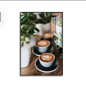 กาแฟสร้างสรรค์รูปแบบตกแต่งห้องภาพวาด Cafe Wall ตกแต่งกรอบแขวนภาพวาดของขวัญพิธีขึ้นบ้านใหม่