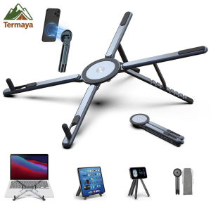 Termaya 3 in 1 Laptop Stand Adjustable Magnetic Phone Holder Tablet Stand Heat Dissipation Notebook Support