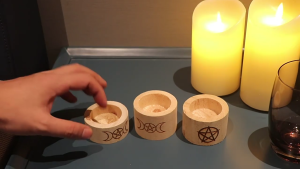 Chủ Tarot chủ đề chủ pentacle khắc tealight chủ bảng chơi game cung cấp cho trò chơi với bàn cờ