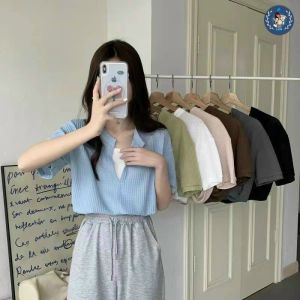 💥[A035] SET 2 ÁO LIỀN NHAU len thun dệt kim Montoghi Quảng Châu cổ V dáng croptop nhúm eo xinh - L2M