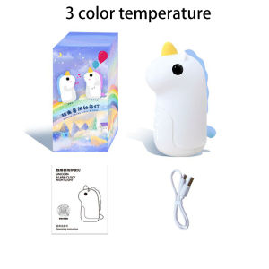 New unicorn Led alarm clock night light 7 color temperature with clock/alarm clock USB rechargeable night light bedroom room bedside decoration Childrens alarm clock birthday gift