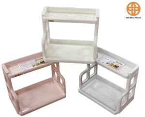 KỆ ĐỂ GIA VỊ 2 TẦNG NHỰA CAO CẤP - KỆ GỌN ĐỒ NHÀ BẾP VIỆT NHẬT