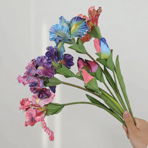 INNICE PVC Artificial Iris Flowers Floral Decorative Artificial Faux Plants Purple Fake Flower Bouquet Spring