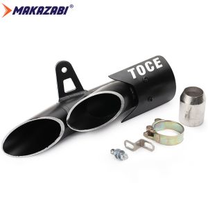 Universal Modified Motorcycle Exhaust Muffler Pipe Dual-outlet Exhaust Tail Pipe Muffler Tailpipe End pipe For YAMAHA YZF-R6 R1 R6 R15 FZ1 MT09 Suzuki GSX-R BMW S1000RR S1000 Honda CBR250RR Racing Escape Moto Silencer ATV etc