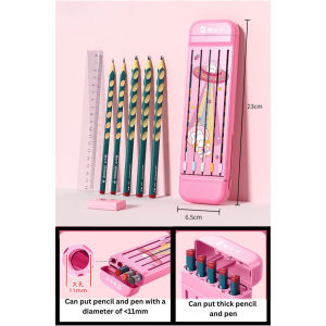 Kotak Pensel Pelajar Anti Jatuh Kotak Simpan Pensel Kanak Kanak Alat Tulis Sekolah Rendah Multifungsi Pensel Organizer Kindergarten Anti Fall Girls Boy Pencil Box Case Stationery Box Set  猫太子铅笔盒小学生文具盒一日之用笔盒笔袋儿童铅笔收纳盒幼儿园抗摔多功能考试文具盒套装 E257