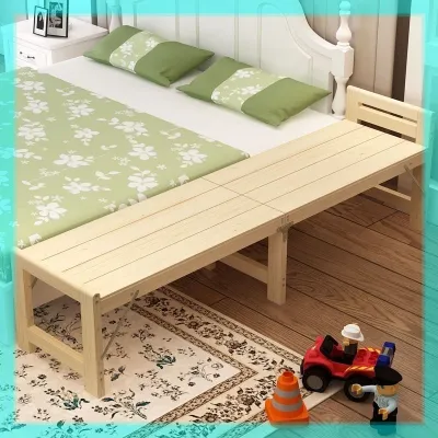 Custom-made solid wood widened folding bed without assembling and splicing small bed big bed and folding bed for children