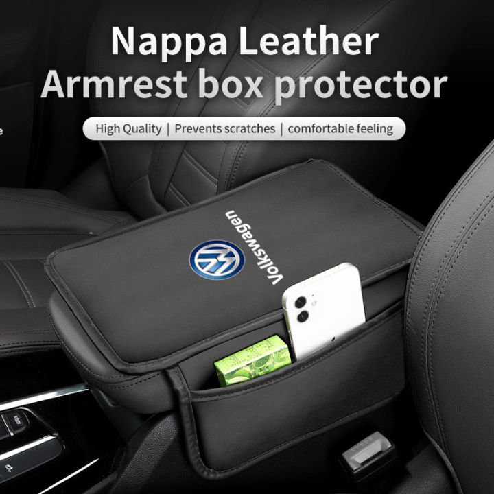 Leather Center Console Covers Car Armrest Mat For VW Polo Volkswagen Polo Jetta Golf mk6 mk7 VW