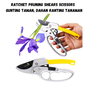 Gunting dahan Ratchet Pruning Shears Scissors Gunting Taman Dahan Ranting Tanaman