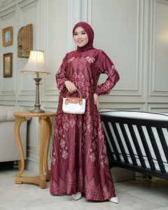 Gamis Diana Silky Premium Motif Etnic Terbaru Busui Friendly Ready Jumbo MLXLXXL5L