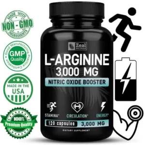 L-Arginine 3000 mg Capsules Maximum Dose L-Arginine Nitric Oxide Supplement - Nitric Oxide Booster