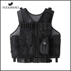 FUGUINIAO Tactical vest mesh amphibious multifunctional multi pocket CS outdoor equipment stab resistant adjustable combat vest