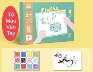 Set Bộ Màu Vân Tay + 30 Tranh Mẫu Cho Bé Vẽ Thỏa Trí Tưởng Tượng