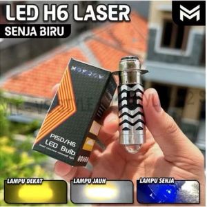 Bohlam Lampu Utama Lampu Depan H6 12 volt AC-DC Laser Buat matic Dan Bebek High Low Putih Putih Plus Senja Biru Super Terang Original MOSCOW