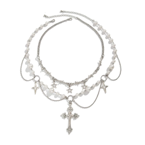 2PC thanh lịch qua Vòng cổ ngọc trai đa năng qua mặt dây chuyền vòng cổ ngọc trai cho tín đồ thời trang