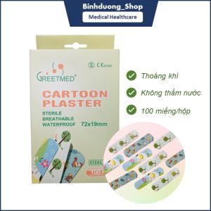 Băng keo cá nhân hoạt hình dễ thương (hộp 100 miếng) giá rẻ dính chắc
