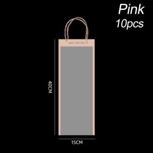 10pcs Transparent PVC Tote Bag Flower Bag Romantic Gift Packaging Premium Bouquet Tote Bag
