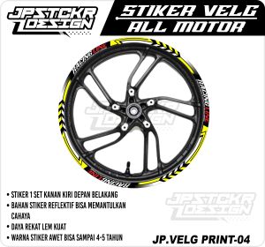 Stiker Cutting List Velg Beat Karbu Esp Deluxe Scoopy Mio Vario Sticker Aksesoris Roda Princut JP-04