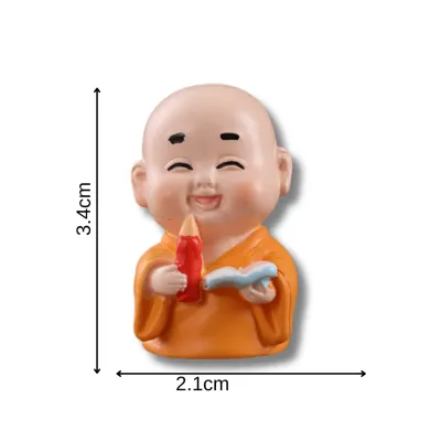 DAKENA - ORNAMEN MINIATUR BIKSU / PATUNG BUDDHA / IMUT / PAJANGAN / ACTION FIGURE DEKORASI