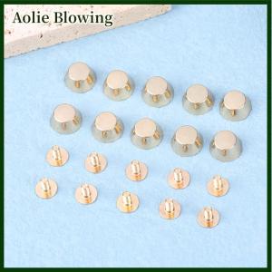 Aolie 10ชุดหมุดย้ำด้านล่างของกระเป๋าโลหะสำหรับกระเป๋าหนังแบบ DIY หมุดย้ำเพื่อการป้องกันการสึกหรอสำหรับกระเป๋าด้านล่างอุปกรณ์เสริมเข็มขัด