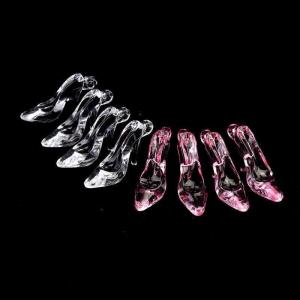 [COD] Springhooe 24ชิ้น/ถุง1:12ตุ๊กตา Miniature transparent high heels Dolls House Decor