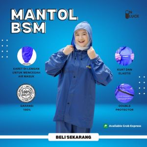 (BISA COD) Jas Hujan Motor Setelan Pria Wanita Jaket Celana Merk BSM bahan elastis anti rembes