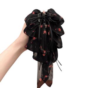 In hoa vải kẹp tóc đuôi ngựa an toàn bướm cung thiết kế Comfort Tóc Chủ cho tập luyện và phong cách giản dị