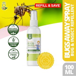 Eco Bugs Away - Citronella Spray - Mosquito Insect Repellent - Refillable - Dengue Protection Deet Free Spray - Refill and Save 100mL Lamok