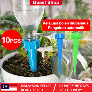 Gbest 10Pcs Automatic Watering Device Slow Release Plant Self Watering Micro Dripper Adjustable Water Flow Flower Pot Water Timer Valve Auto Irrigation Dripping System