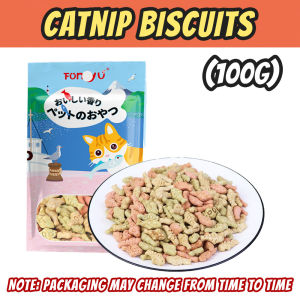 Furiri 100g Cat Biscuits Cat Treats Catnip Biscuits Tuna Salmon Catnip Biskut Kucing Cat Snack Salmon Tuna Chicken Makanan kucing