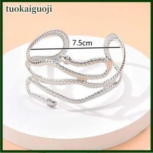 tuokaiguoji Open Snake Upper Arm Bangle Bracelet Adjustable Arm Cuff Bangle Bracelets for Women Fashion Jewelry