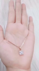 Kalung Titanium Rantai Set Liontin Permata Super Mewah