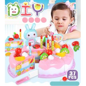 【Sabai_sabai】COD ของเล่นอาหาร เค้กวันเกิด ของเล่น DIY ชุดหั่นขนมเค้กและตกแต่งเค้ก ของเล่นบทบาทเล่นจำลองเค้กวันเกิด