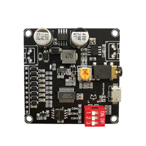 DY-HV8F โมดูลเล่นเสียง12V/24V ทริกเกอร์แบบ One-To-One การควบคุมแบบอนุกรมพร้อมเอาต์พุตเสียง10W/20W