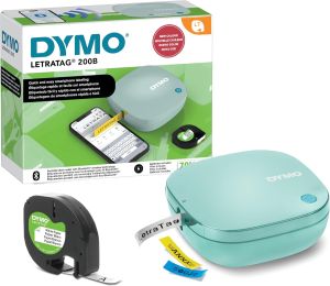 DYMO LetraTag 200B Bluetooth Label Maker | Compact Label Printer | Bluetooth Wireless Technology to iOS and Android incl 1 White Paper Label Tape