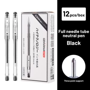 【SG】GENVANA 12PCS Full Needle Tube Gel Pen Set 0.5mm / Fast Dry Pen / Black Pen / Red Pen / Gel Pen / Neutral Pen