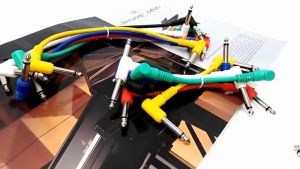 1Pc Colorful 15cm/30cm Low-Noise Guitar Audio Cable 1/4-Inch Right-Angle Effects Pedal Patch Cable