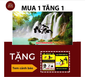 Mặt Lưng Tranh Bể Cá 3D Dán Hồ Cá Trang Trí Hồ Mẫu Thác Nước Rừng Núi Thư Pháp Chữ Nhẫn Tặng Tem Cảnh Báo